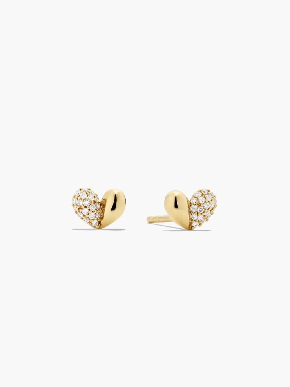 💛 Mejuri 14k Gold Pave Heart Stud Earrings